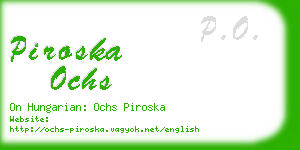 piroska ochs business card